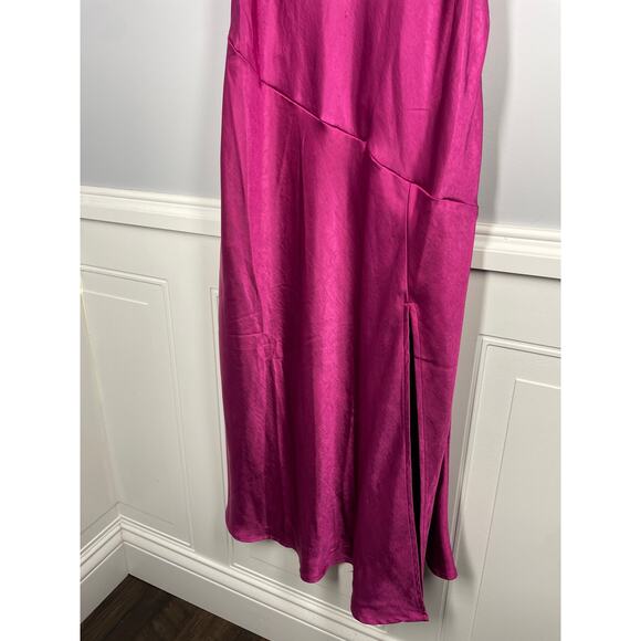 NWT, Saints + Secrets, Size Large, Fuchsia Pink, "Selena" Slip Dress, Satin - Picture 2 of 7